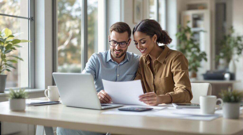 Couple reviewing home loan application documents in the Philippines